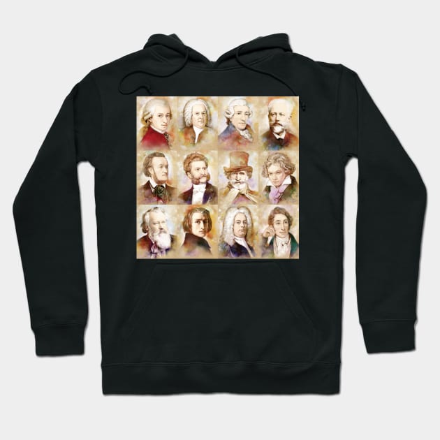 Composers: Mozart, Bach, Beethoven and more Hoodie by Bach4you